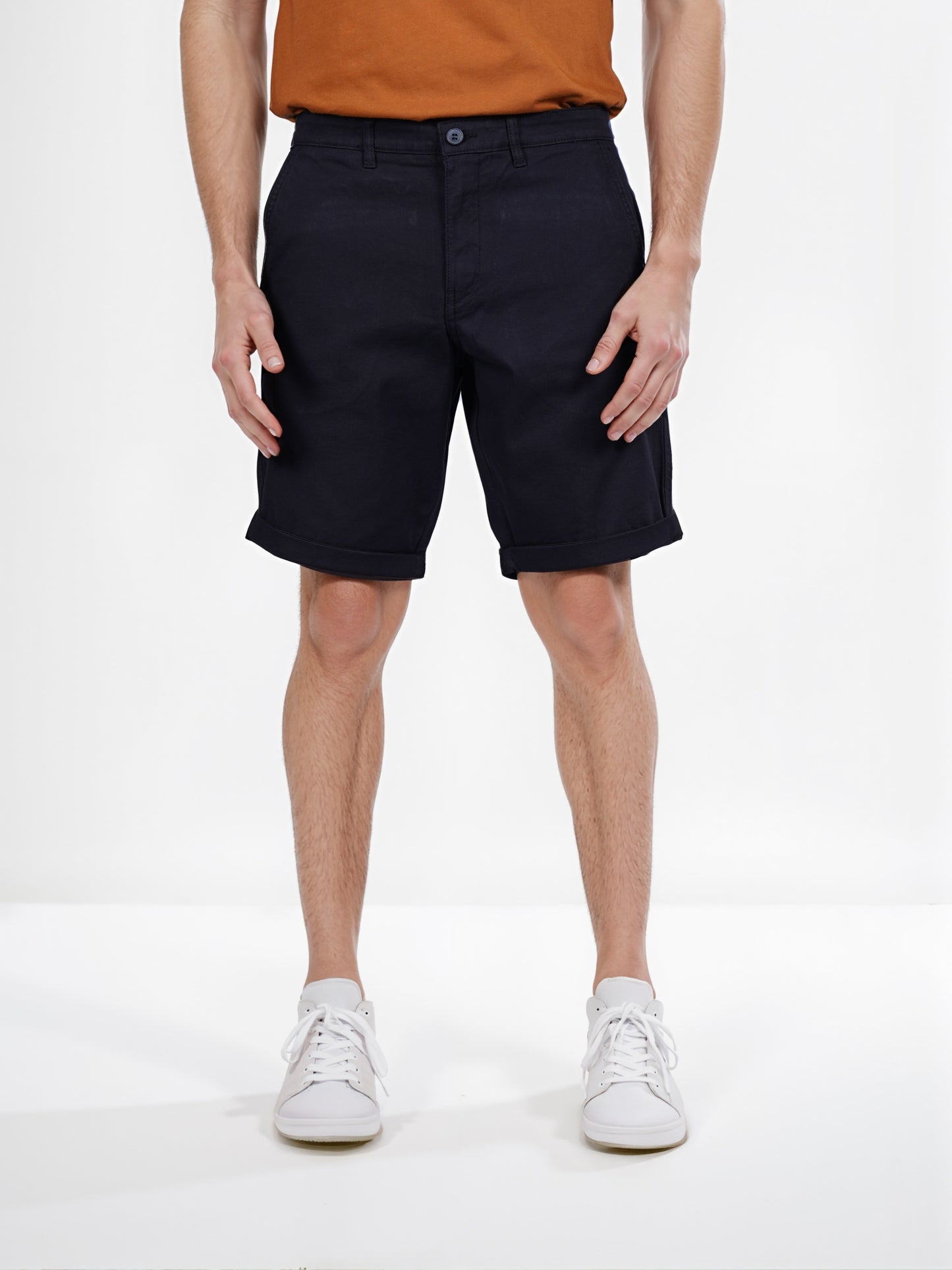 Celio* Cotton Regular Fit Black Bermuda