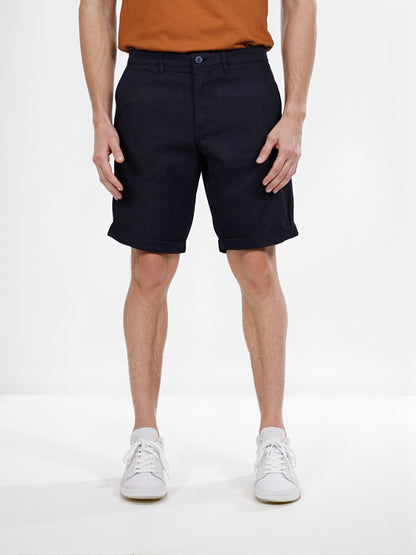Celio* Cotton Regular Fit Black Bermuda