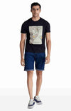 Celio* Polycotton Regular Fit Blue Shorts