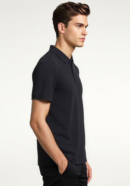 Celio* Men Black Solid Regular Fit Cotton T-shirt