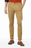 Celio* Cotton-Blend Regular Fit Brown Trouser