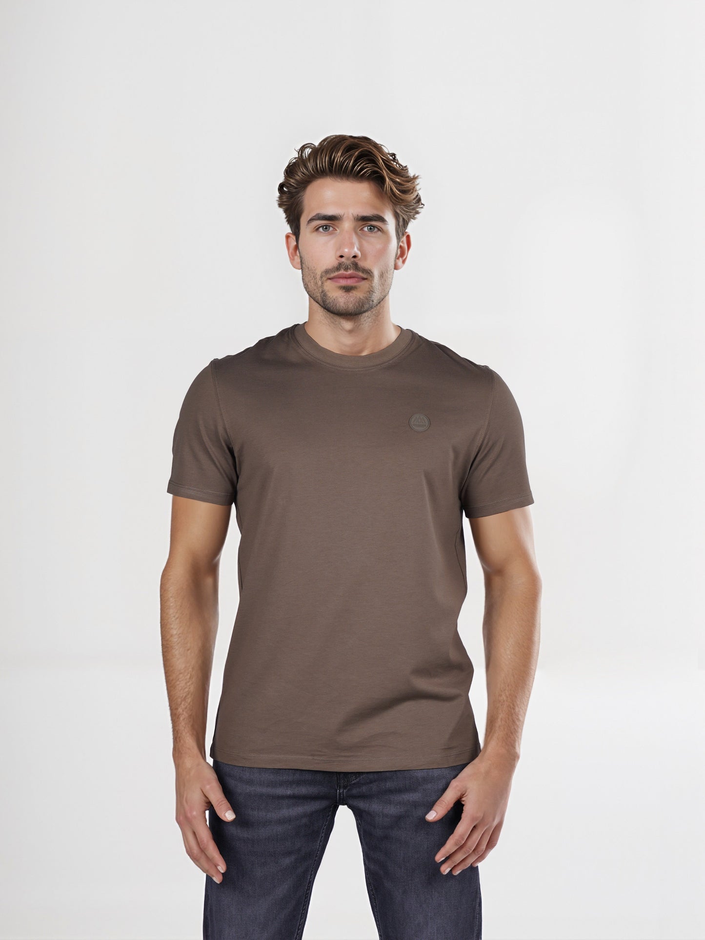 Celio* Printed Regular Fit Knit Olive T-Shirt