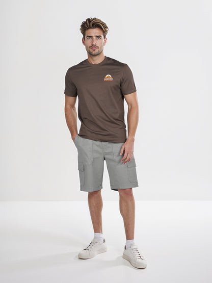 Celio* Chamonix Regular Fit Cotton Olive T-Shirt