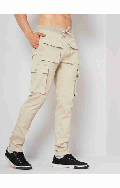 Beige Regular Fit Trousers