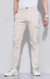 Celio* Cotton-Poly-Blend Slim Fit Off White Trouser