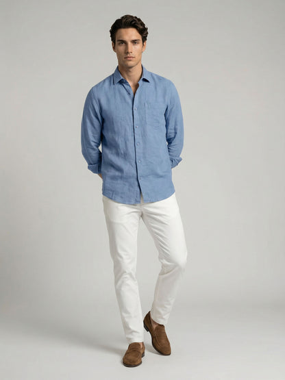 Celio* Men Blue Solid Regular Fit Cotton Shirts