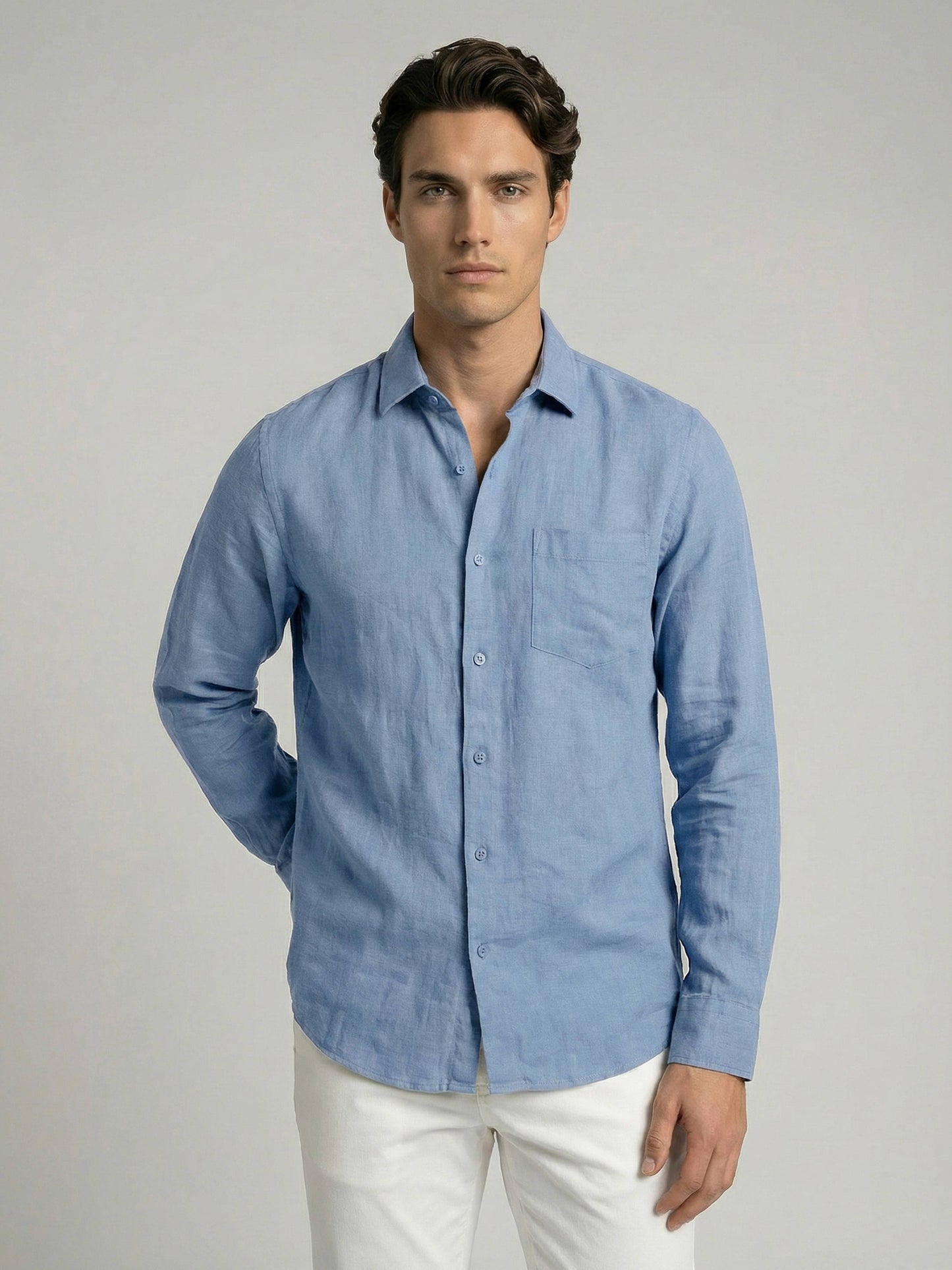 Celio* Men Blue Solid Regular Fit Cotton Shirts