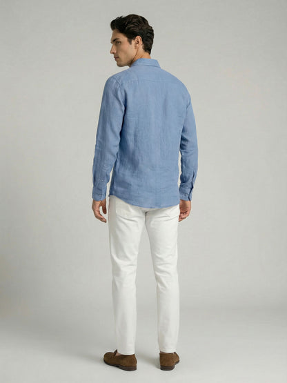 Celio* Men Blue Solid Regular Fit Cotton Shirts