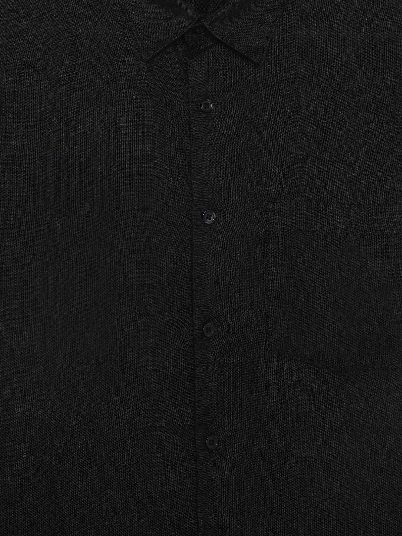 Celio* Men Black Regular Fit-100% Linen Shirt