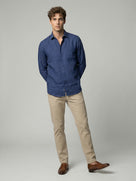 Celio* Solid Regular Fit Men Cotton Blue Shirts