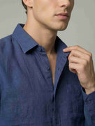 Celio* Solid Regular Fit Men Cotton Blue Shirts