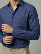 Celio* Solid Regular Fit Men Cotton Blue Shirts