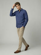 Celio* Solid Regular Fit Men Cotton Blue Shirts