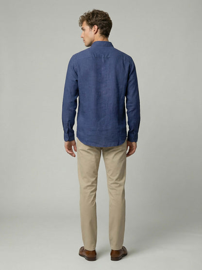 Celio* Men Blue Solid Regular Fit Cotton Shirts