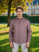 Celio* Men Brown Regular Fit Linen Solid Shirt