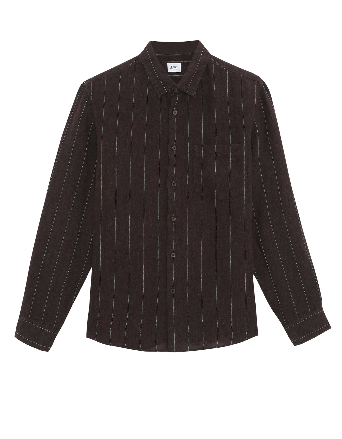 Regular Fit 100% Linen Solid Shirts - Brown