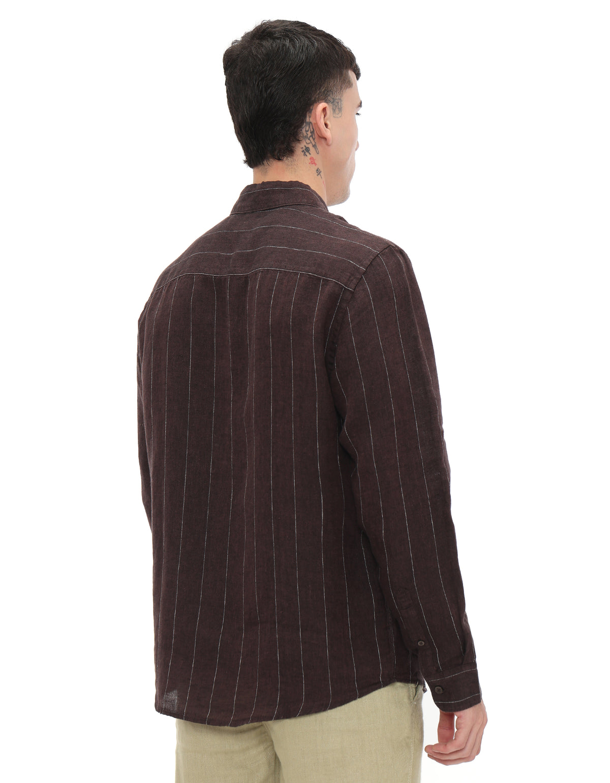 Regular Fit 100% Linen Solid Shirts - Brown