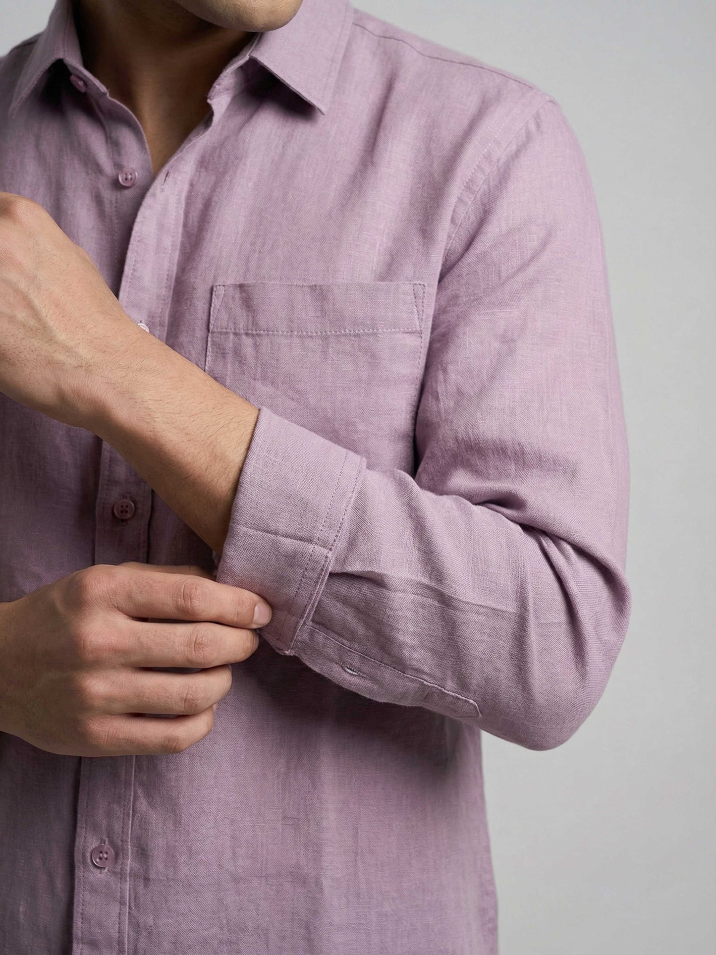 Celio* Men Lavender Solid Regular Fit Cotton Shirts