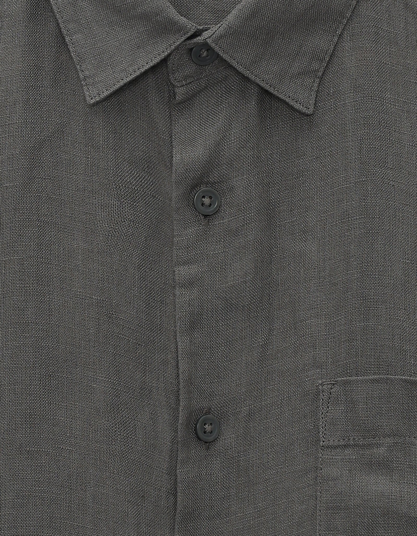 Celio Regular Fit Spread Collar 100% Linen Shirt - Grey