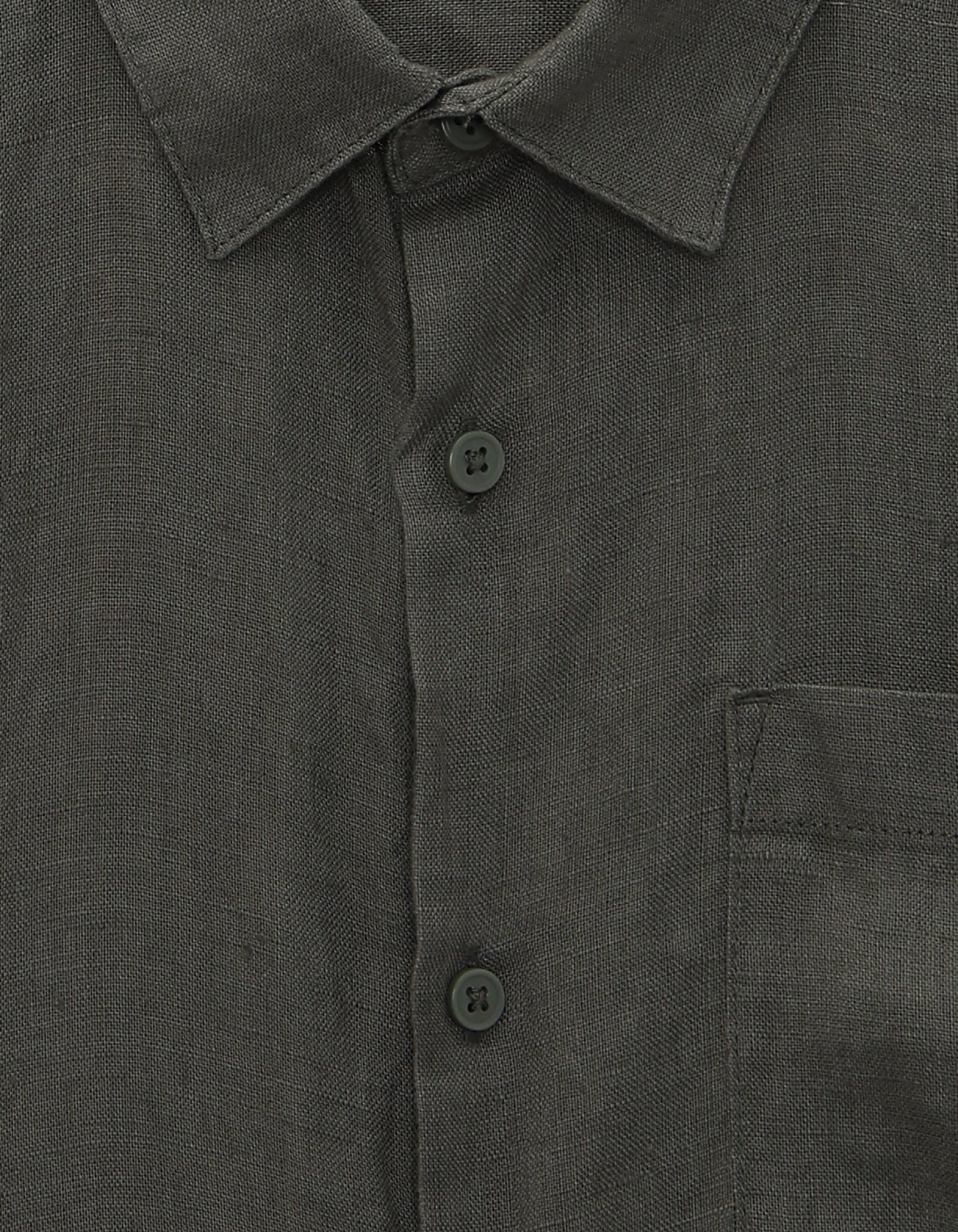 Regular Fit 100% Linen Regular Collar Shirt - Khaki