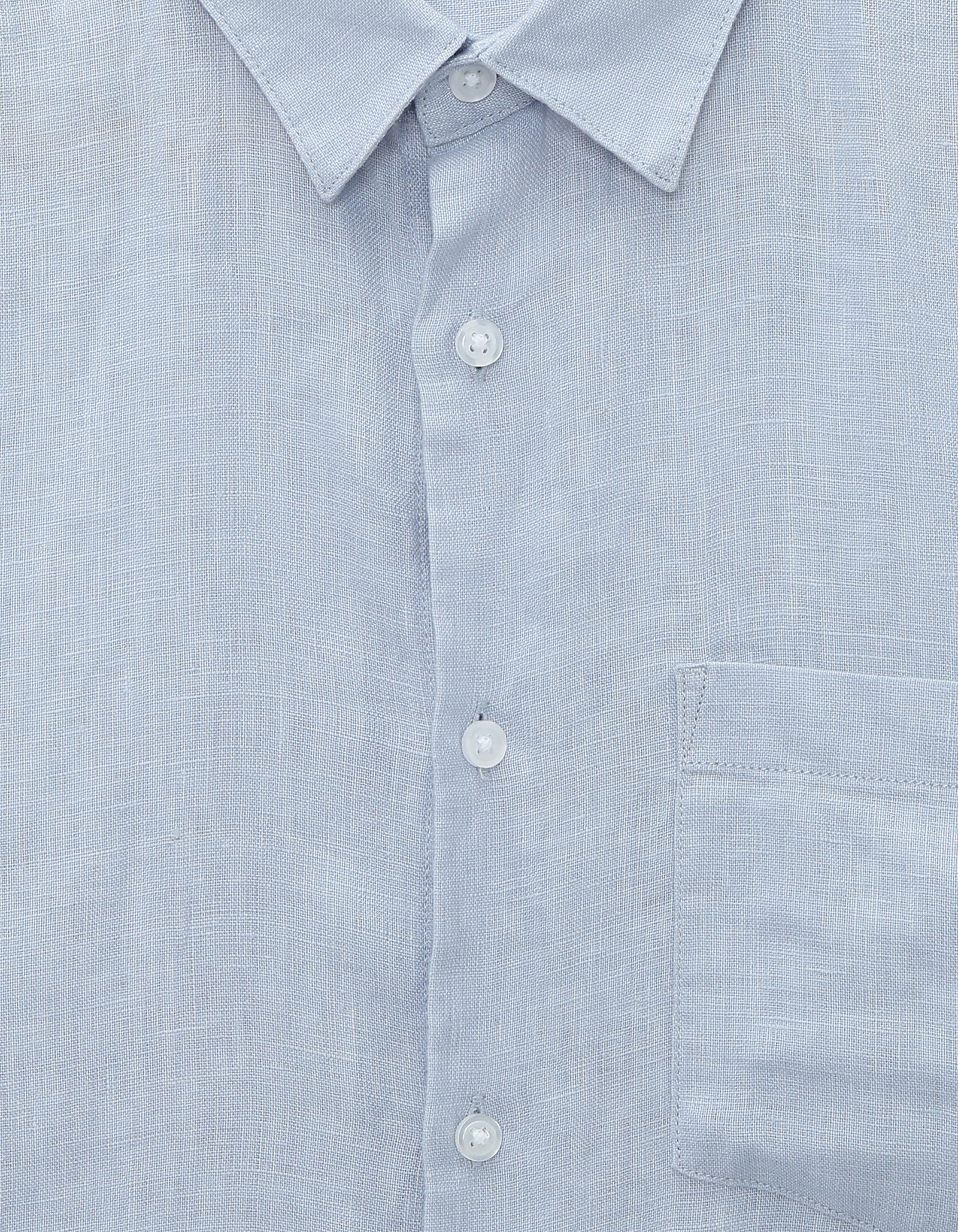 Celio Regular Fit Spread Collar 100% Linen Shirt - Blue