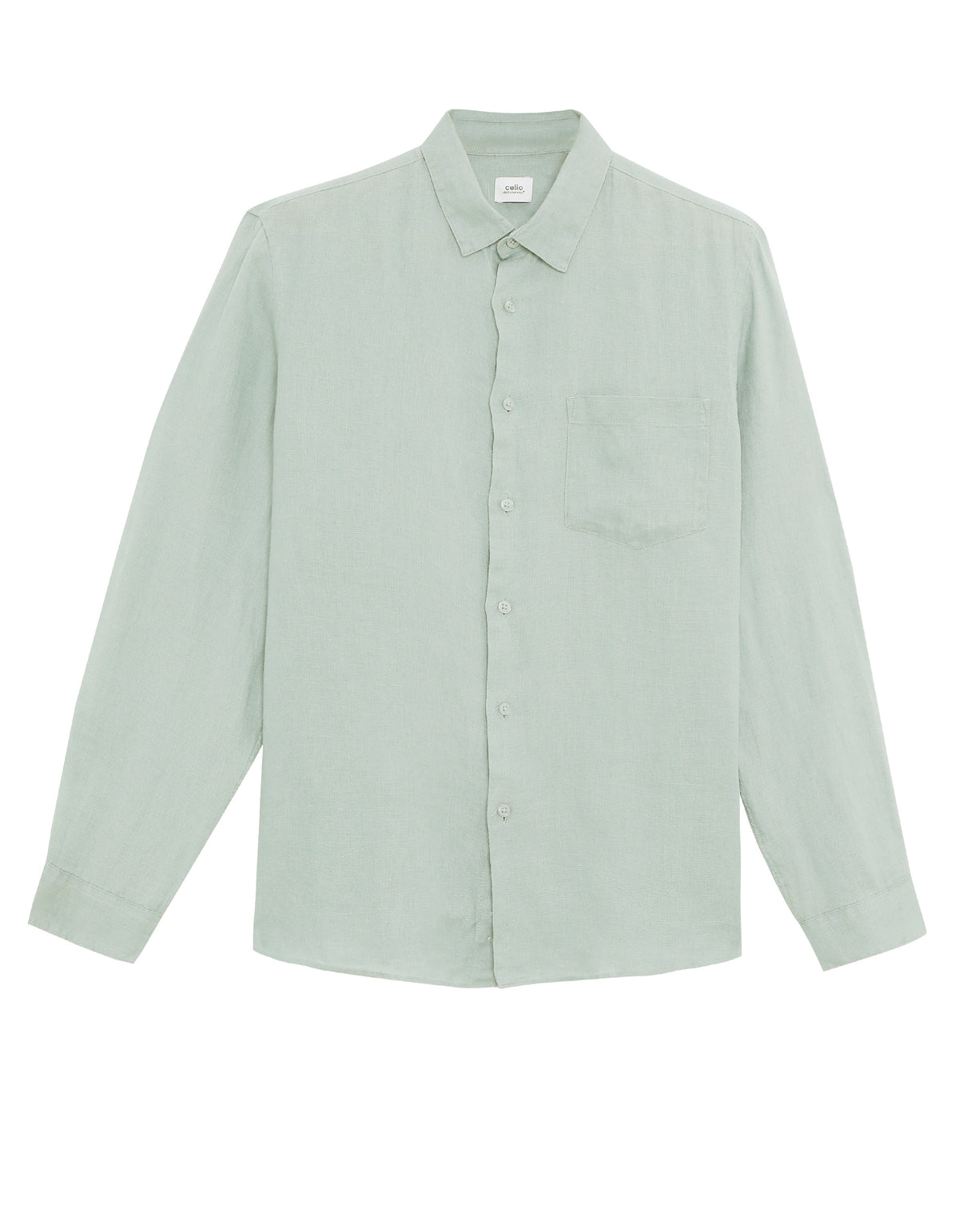 Regular Fit 100% Linen Regular Collar Shirt - Mint