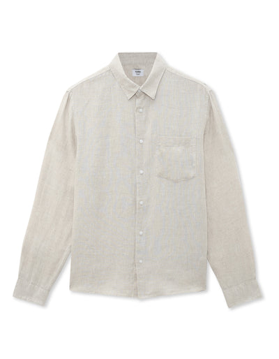 Regular Fit 100% Linen Shirt - Off White