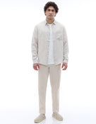 Regular Fit 100% Linen Shirt - Off White