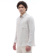 Regular Fit 100% Linen Shirt - Off White