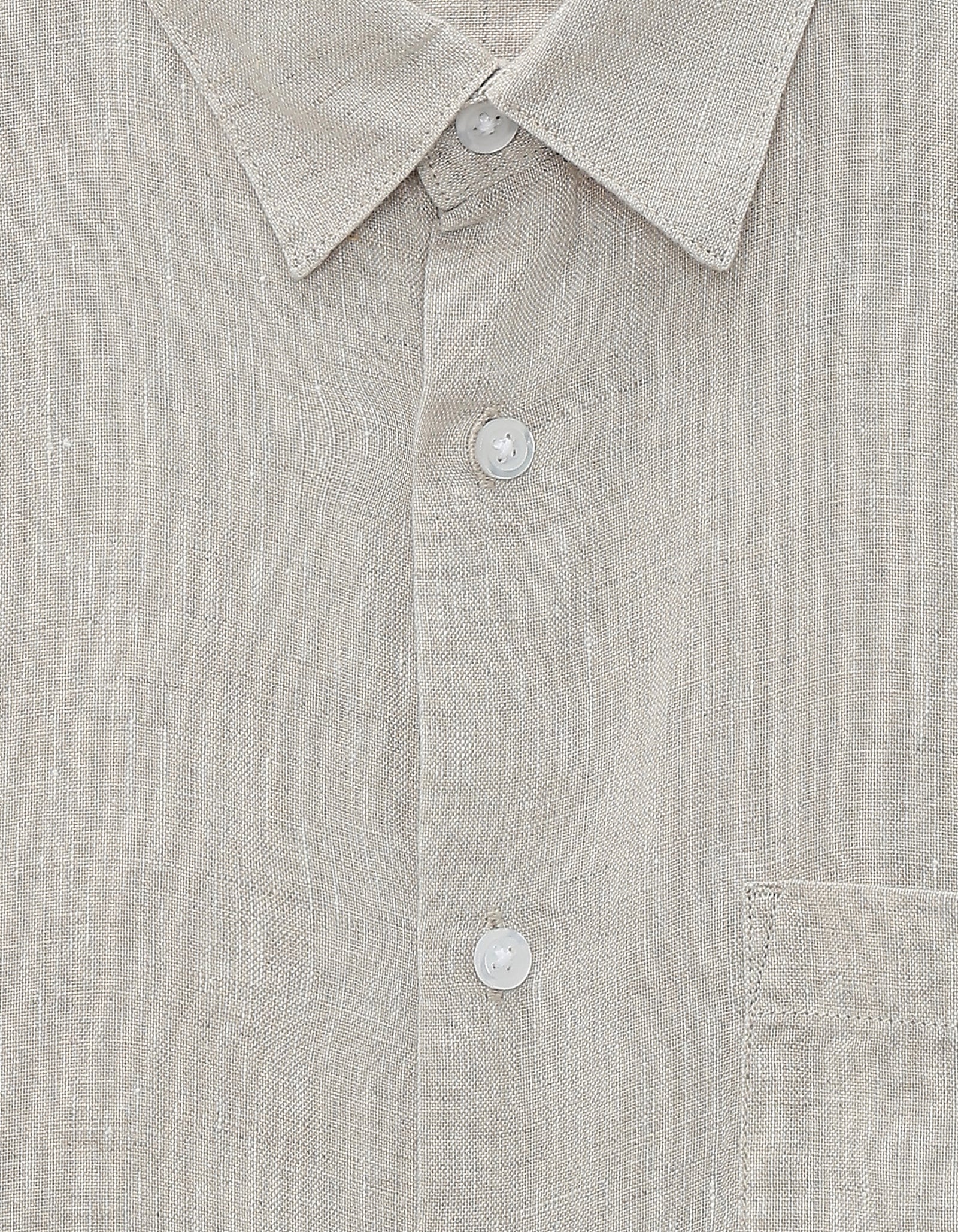 Regular Fit 100% Linen Shirt - Off White
