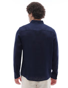 Regular Fit 100% Linen Shirt - Navy Blue