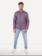 Celio Mens Purple Solid Regular Fit Linen Shirts