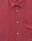 Celio Regular Fit Spread Collar 100% Linen Shirt - Red