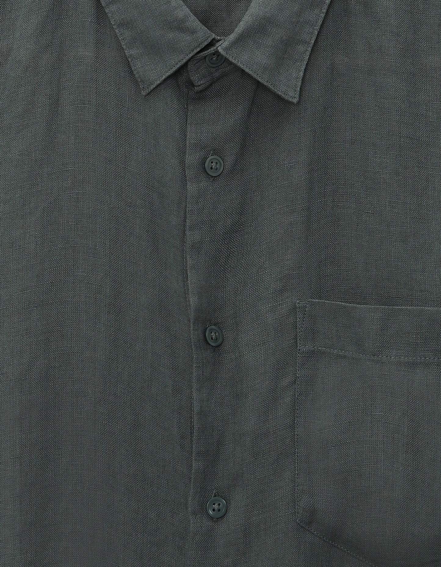 Celio Regular Fit Spread Collar 100% Linen Shirt - Green