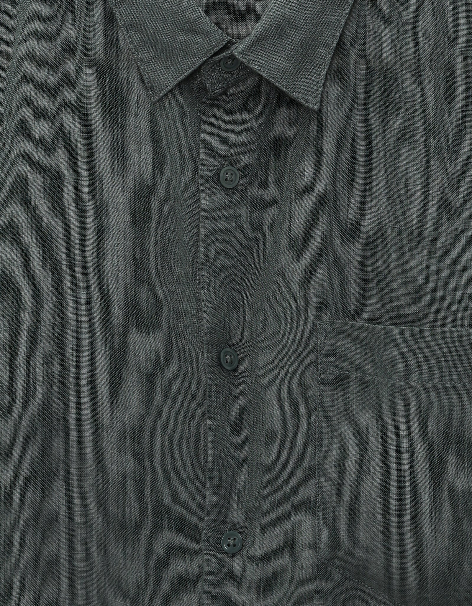 Celio Regular Fit Spread Collar 100% Linen Shirt - Green