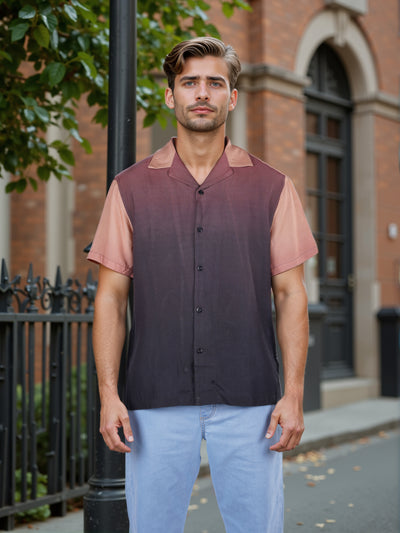 Celio* Colourblocked Regular Fit Viscose Multi Shirt