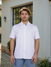 Celio* Solid Regular Fit Poly-Cotton White Shirt