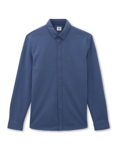 Celio* Men Blue Solid Regular Fit Cotton-Blend Shirts