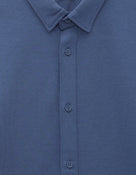 Celio* Men Blue Solid Regular Fit Cotton-Blend Shirts