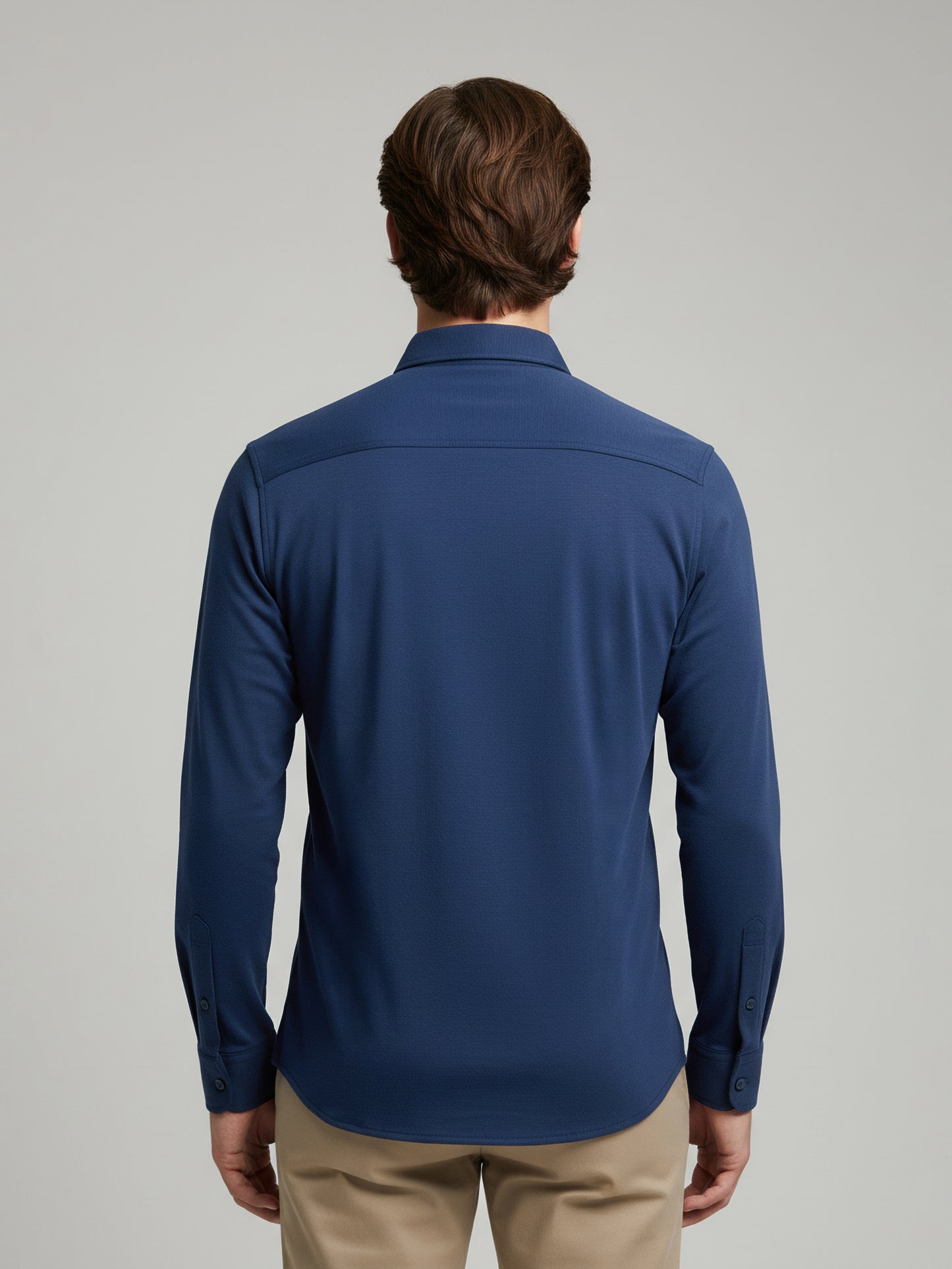 Celio* Men Blue Solid Regular Fit Cotton-Blend Shirts