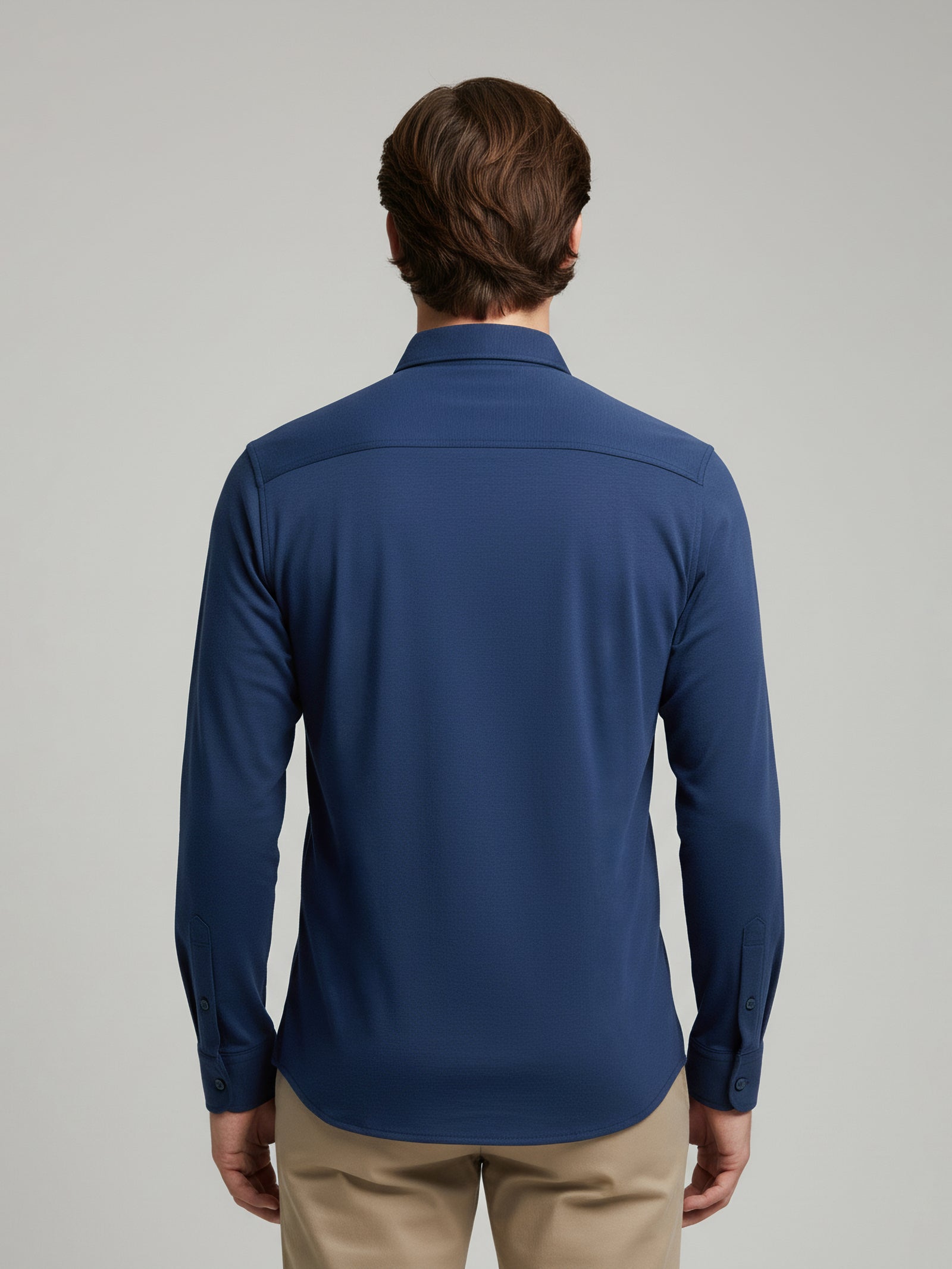 Celio* Men Blue Solid Regular Fit Cotton-Blend Shirts
