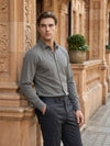 Celio* Men Grey Solid Regular Fit Cotton Shirts