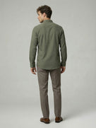 Celio* Men Solid Olive Cotton Regular Fit Shirts