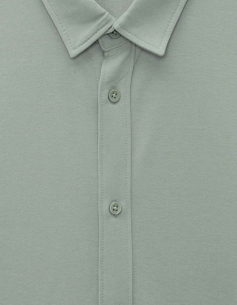 Celio* Solid Green Cotton Men Regular Fit Shirts