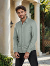 Celio* Solid Regular Fit Poly-Cotton Green Shirt