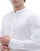 Celio* Solid Men White Regular Fit Linen Shirt