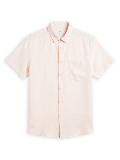 Celio Solid Regular Fit Linen Orange Shirts