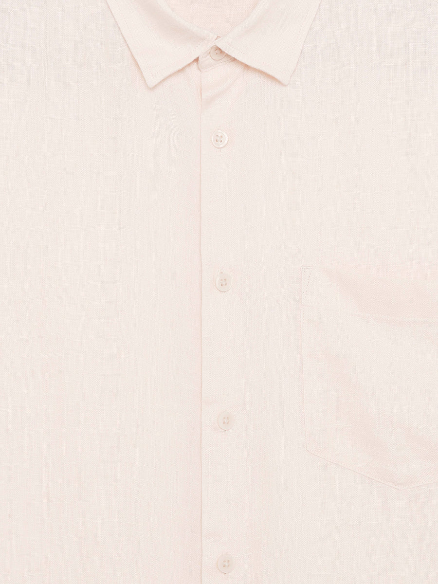 Celio Solid Regular Fit Linen Orange Shirts