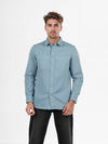 Celio* Solid Overshirt Cotton Blue Shirts