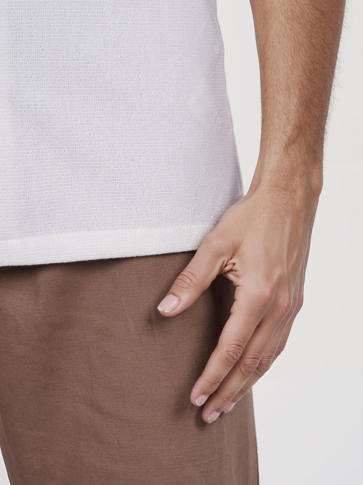 Celio* Solid Regular Fit Poly-Cotton White Shirt